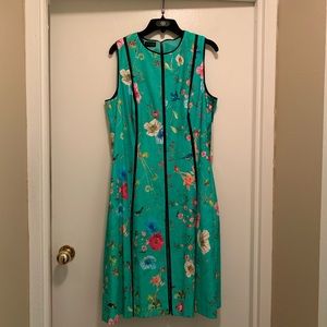 Carlisle sleeveless green floral dress (16).